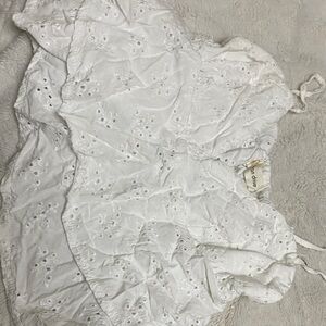 Ocean Drive White Eyelet Lace Blouse